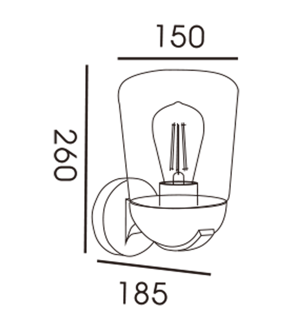 Flat Top Glas Cover Vägglampa HR60112 Flat Top Glas Cover Vägglampa HR60112