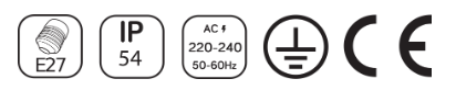 Induktionsvägglampa med platt glaskåpa HR60112S