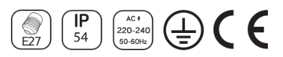 Rund glasplastvägglampa HR60771