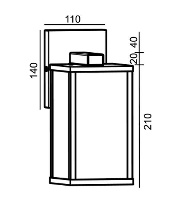 Fyrsidig glasljuskontrollvägglampa HR60722 Fyrsidig glasljuskontrollvägglampa HR60722