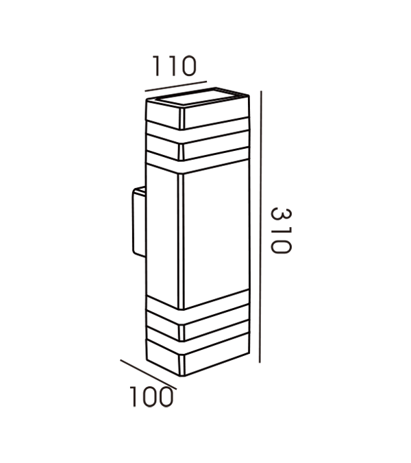 110 rektangulär rand dubbelriktad dubbelvägglampa HR60178 110 rektangulär rand dubbelriktad dubbelvägglampa HR60178