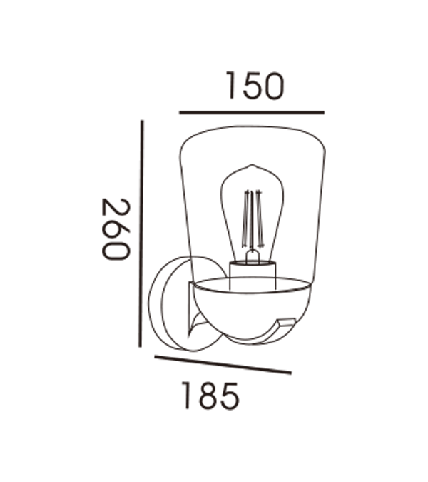 Induktionsvägglampa med platt glaskåpa HR60112S Induktionsvägglampa med platt glaskåpa HR60112S
