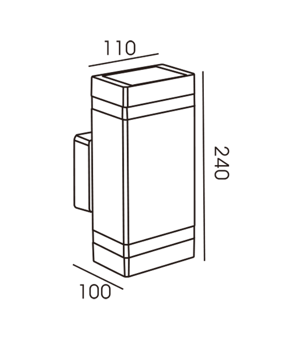 110 rektangulär rand dubbelt huvud enkel vägglampa HR60174 110 rektangulär rand dubbelt huvud enkel vägglampa HR60174