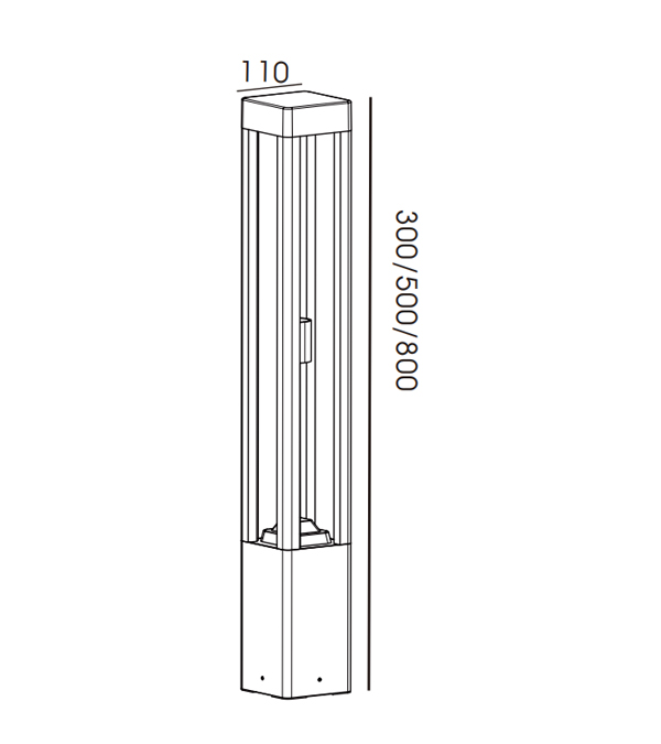 Trädgårdsljus i fyrsidigt glas HR60041-500 Trädgårdsljus i fyrsidigt glas HR60041-500