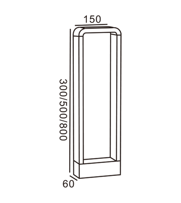 Trädgårdsljus med runda hörn HR60071-500 Trädgårdsljus med runda hörn HR60071-500