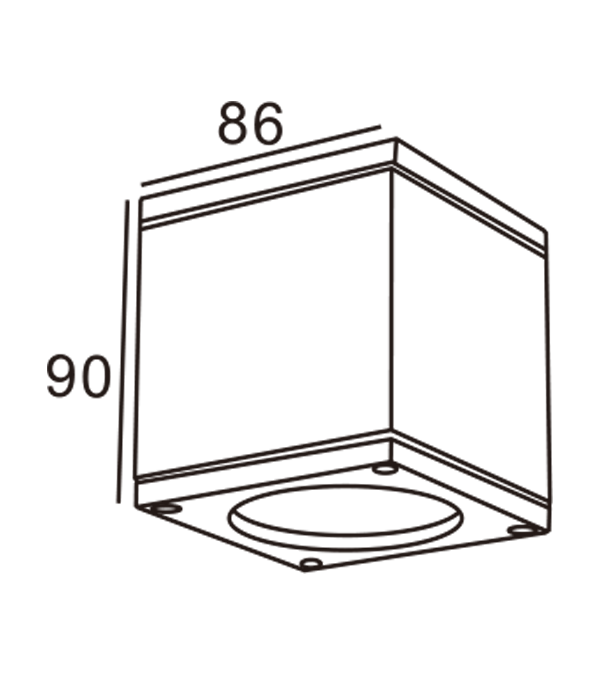 86 GU10 Aluminium rätvinklig taklampa HR10202 86 GU10 Aluminium rätvinklig taklampa HR10202