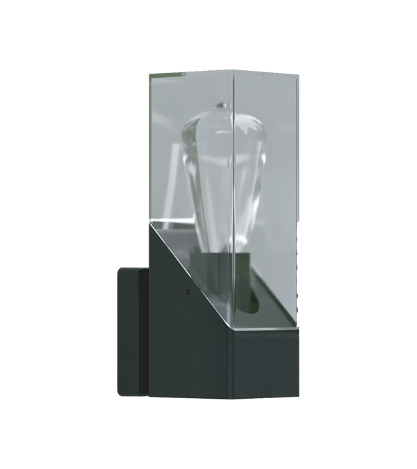 E27 Square Smoke Grey PC Vägglampa HR60133 E27 Square Smoke Grey PC Vägglampa HR60133