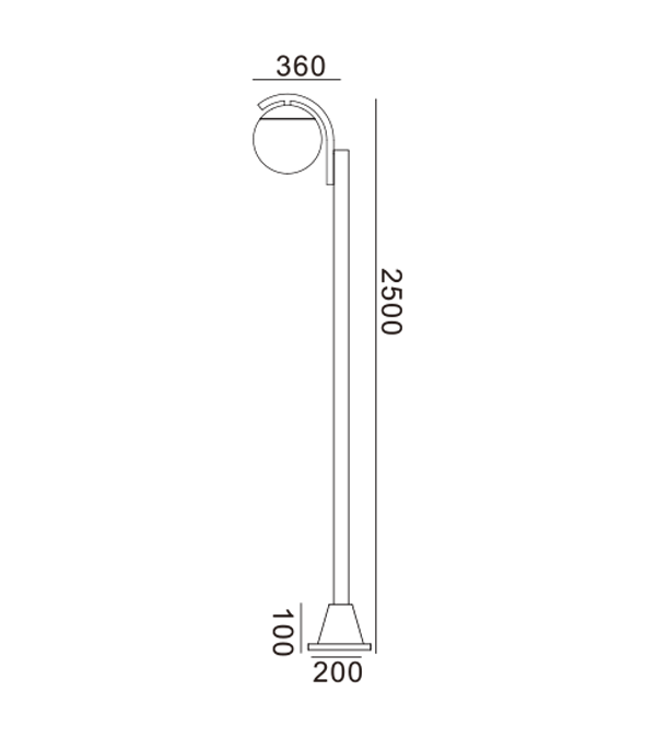 Enkelt huvud runt glas trädgårdslampa HR60692 Enkelt huvud runt glas trädgårdslampa HR60692